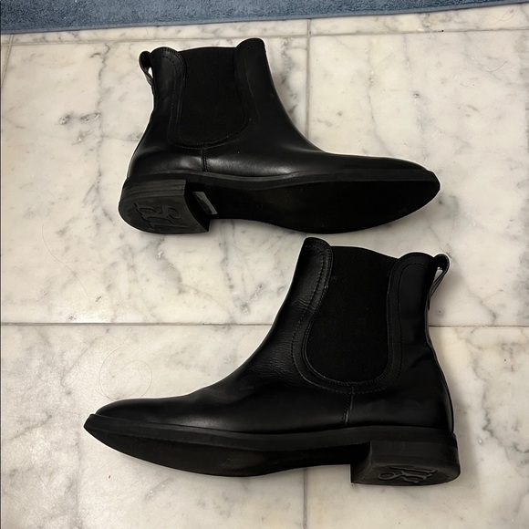 Paul Green Black Leather Ankle Boots SZ 7 - Picture 8 of 15